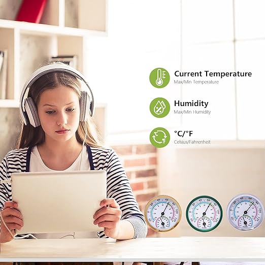 Mini Indoor Thermometer Hygrometer Analog 2 in 1 Temperature Humidity Monitor - Image 5