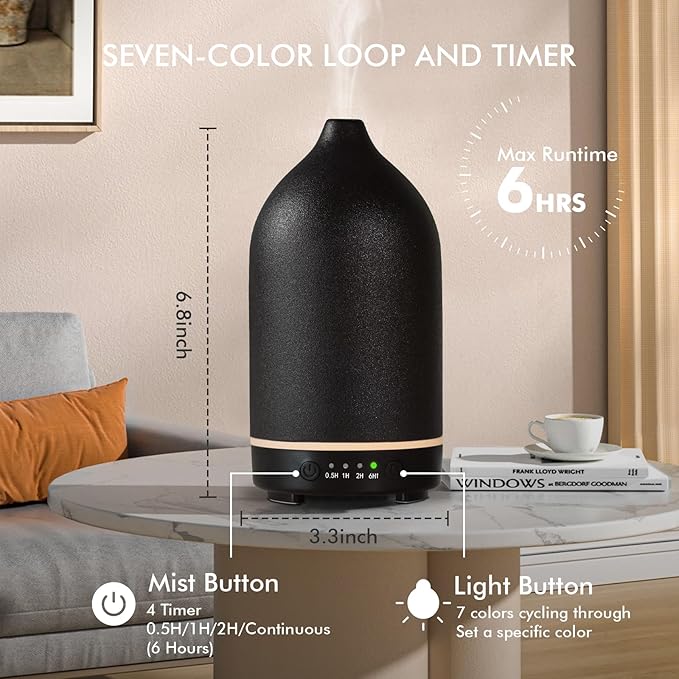 Essential Oil Diffuser Ceramic Diffuser - 150ml Aromatherapy Diffuser - Image 2