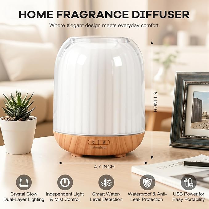 Essential Oil Diffuser with Night Lamp | 120ml USB Portable Aroma Diffuser with - Image 7
