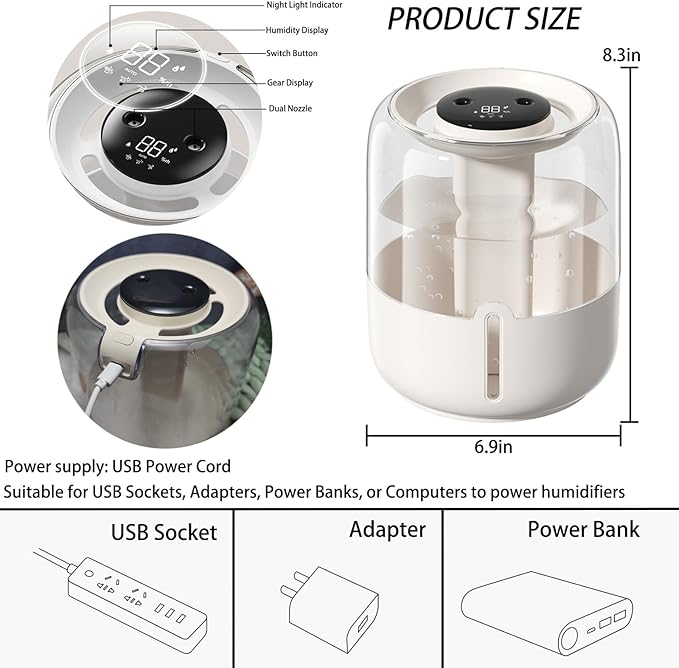 Humidifiers for Bedroom-Cold Mist Humidifier - Image 9