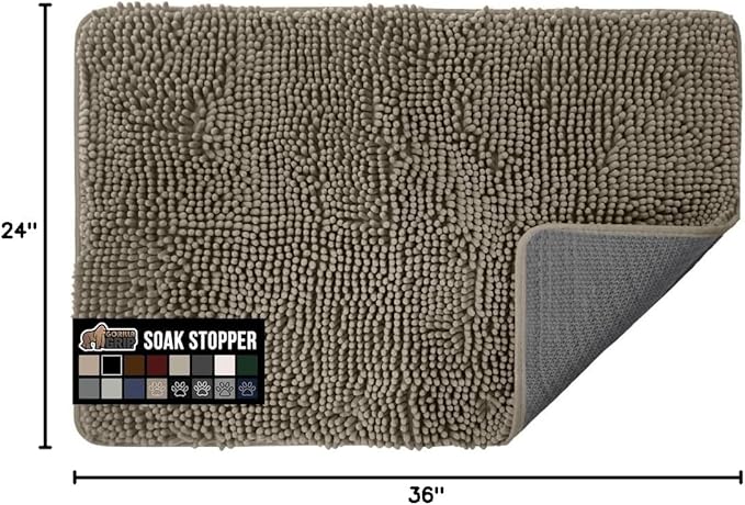 GORILLA GRIP SOAKSTOPPER Dog Door Mat, 36x24 Machine Washable Rug Absorbent - Image 2