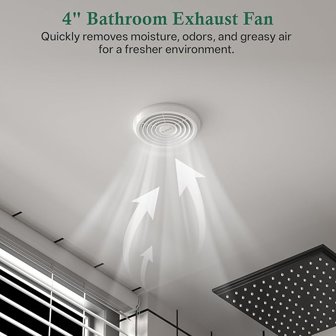 4" Bathroom Exhaust Fan, 1.0 Sones Ideal Ventilation - Image 2