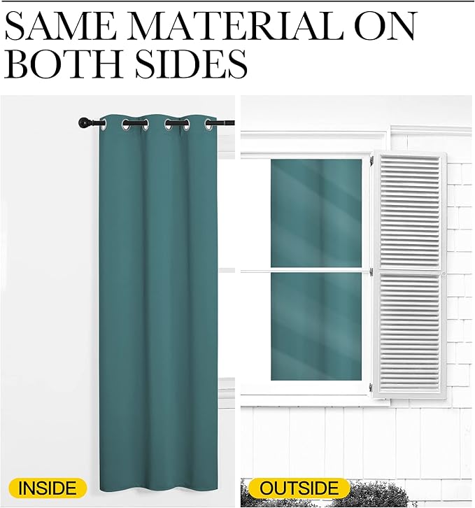 NICETOWN Blackout Drape for Nursery, Sea Teal, Single Panel, 55 by 78-inch - Image 6