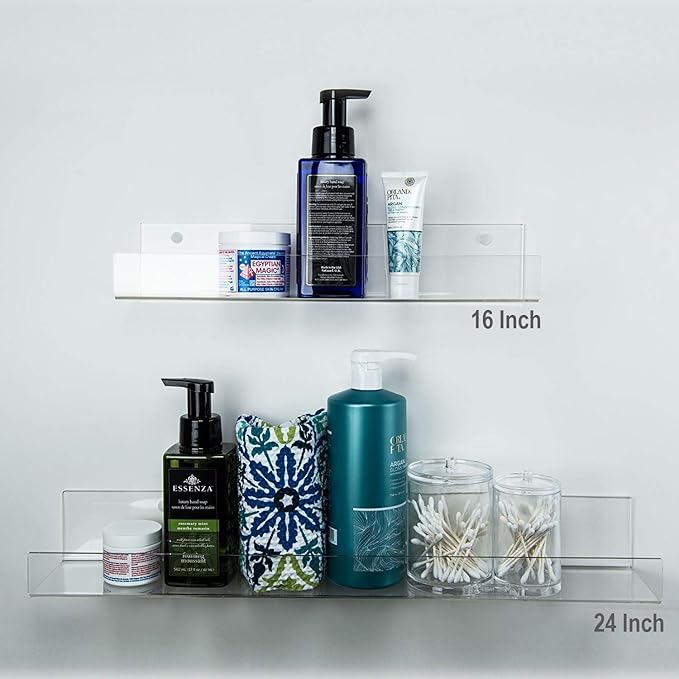 HUJI Clear Invisible Contemporary Floating Acrylic Shelf Display Bookshelf - Image 4