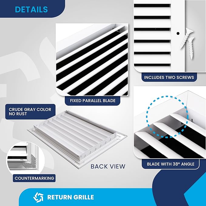 14x8 Inch Air Return Vent Cover Decorative – Premium Aluminum AC Vent Cover - Image 9