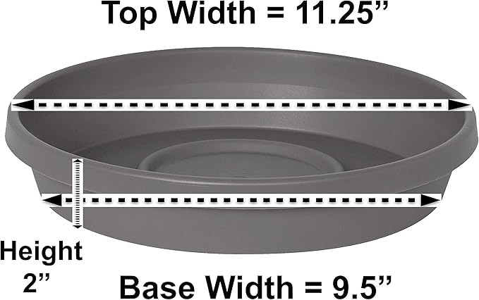 Bloem Terra Resin Saucer Tray: 9.25" Bottom Width - Image 2