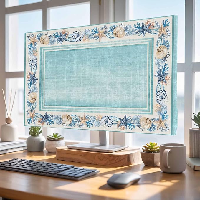 Summer Ocean Starfish Conch Coral Indoor TV Cover, Elastic TV Screen Protector - Image 4