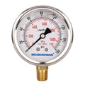MEASUREMAN Lead-Free Pressure Gauge, 2-1/2inch Dial, Glycerin Filled, by MEASUREMAN