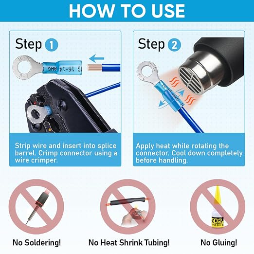 TICONN 120Pcs Heat Shrink Wire Connectors, Waterproof Automotive Marine - Image 7