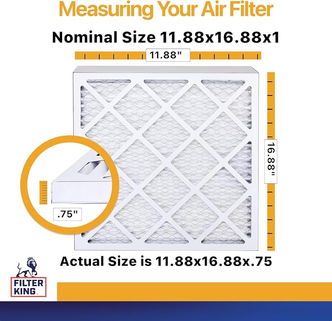 Filter King 11.88x16.88x1 Air Filter | 4-PACK | MERV 13 HVAC Pleated A/C - Image 2