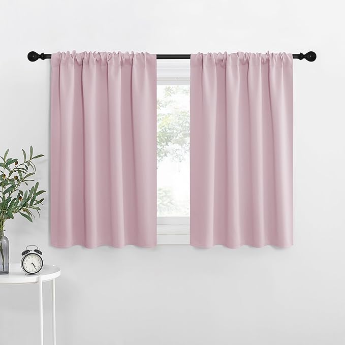 NICETOWN Blackout Curtains for Living Curtains, Baby Pink, 2 Panels, 29 by 30 by NICETOWN
