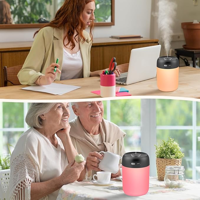 Portable Small Humidifier, 650ml Colorful Mini Humidifier - Image 5