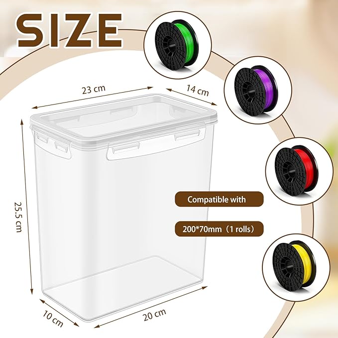 2 Pcs Filament Storage Box for 3D Printer 10 x 9 x 6 Inches Filament Storage - Image 2