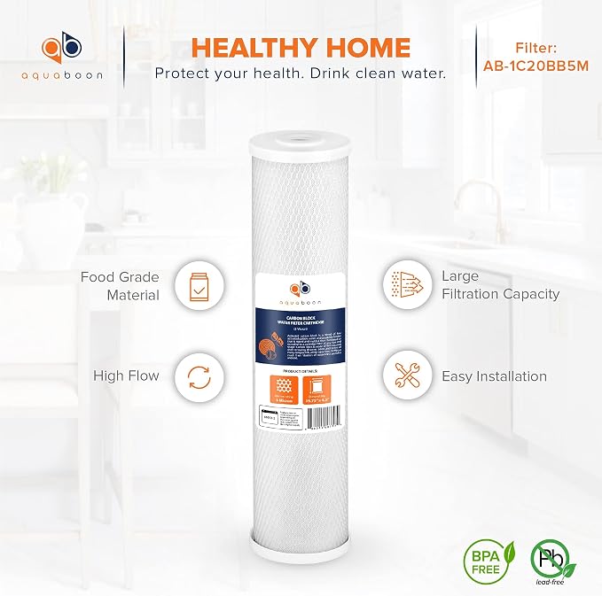 Aquaboon 4, 5 x 20 inch Carbon Filter Cartridge - Image 4