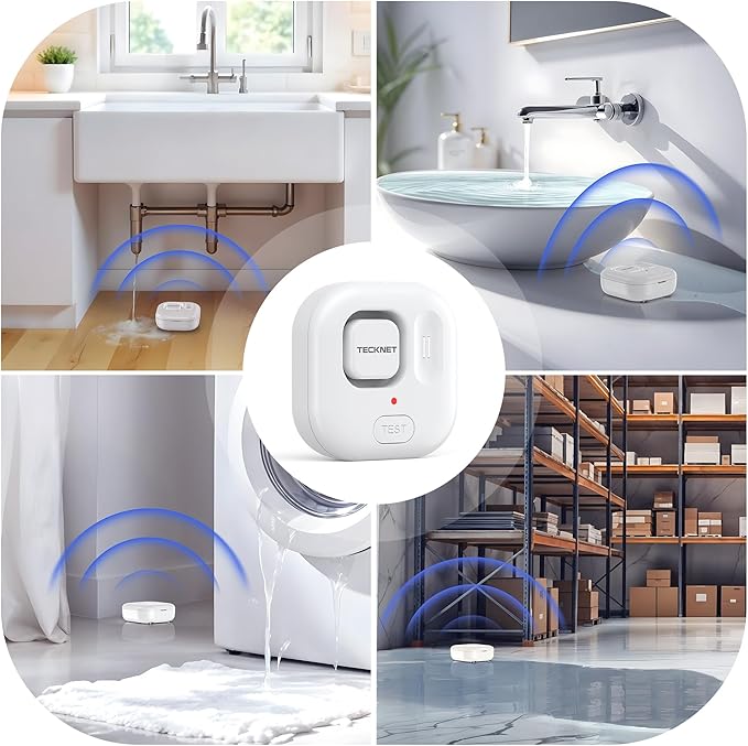 TECKNET Water Leak Detectors for Home, 120dB Water Sensor Alarm Leak Detector - Image 7