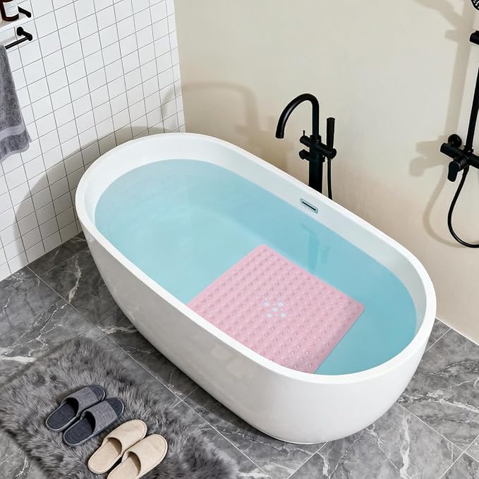 Anti-Slip Bathtub Shower mat, 20.8×20.8（Approximately 53×53cm） inch Soft - Image 5