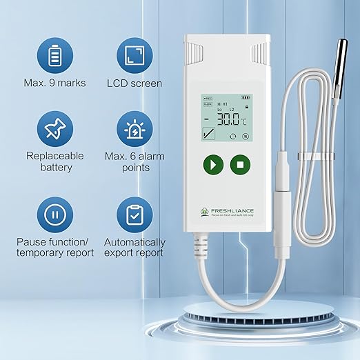 Freshliance Digital Temperature Data Logger, Reusable Temperature Recorder - Image 6