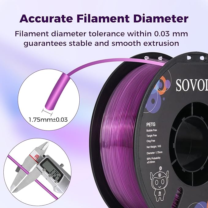 Sovol 3D Printer PETG Filament 1.75mm, Gradient Multicolors Filaments Material - Image 6