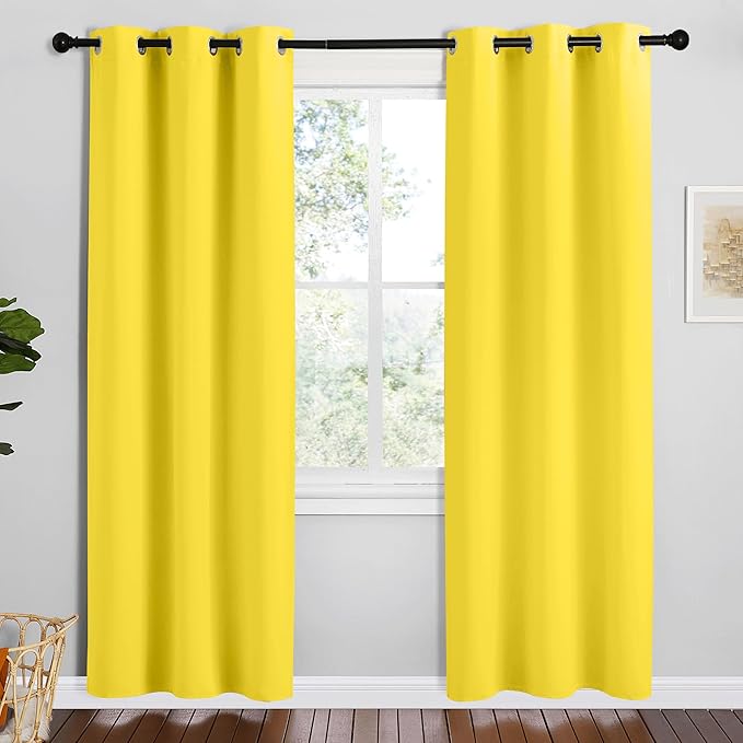 NICETOWN Bright Yellow Room Darkening Curtains by NICETOWN