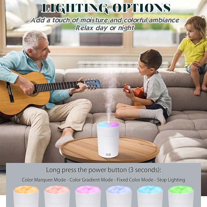Portable Mist Humidifier Auto Shut-Off USB Powered 220ml Small Desktop - Image 3