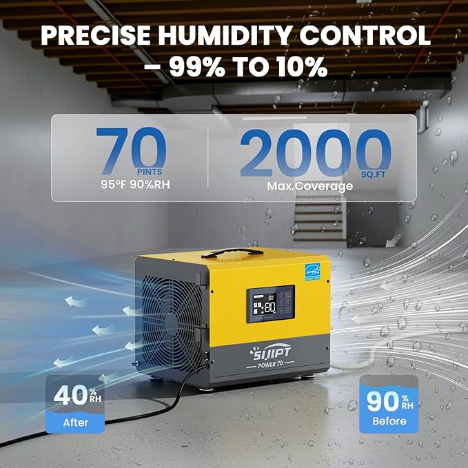 70 Pint Crawl Space Dehumidifier - Image 3