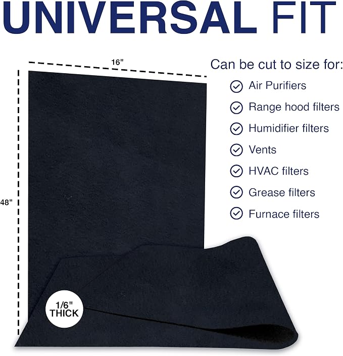 Cut-to-Fit Activated Carbon Filter Pad, 16 x 48 Sheet | Trims to any size - Image 3
