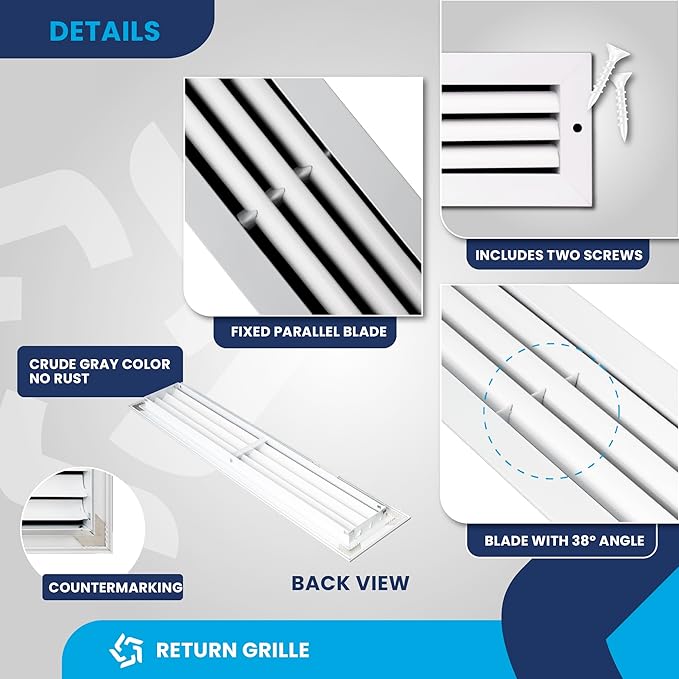 24x4 Inch Air Return Vent Cover Decorative – Premium Aluminum AC Vent Cover - Image 9