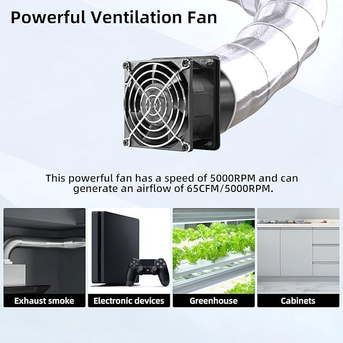 3.15" 12V Axial Exhaust Vent Fan - Image 5