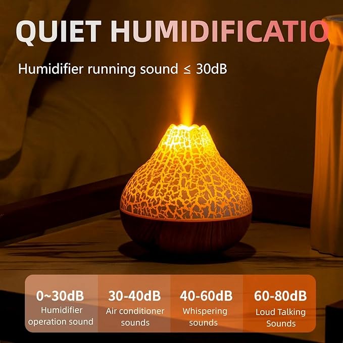 Mini Colorful Cool Humidifier, Volcano Shape Humidifier, USB Personal Desktop - Image 3
