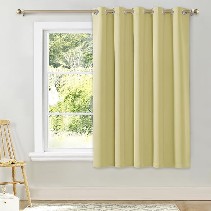NICETOWN Bedroom Window Blackout Curtain Panel, Paler Yellow, 1 Panel, 70 x 63 by NICETOWN