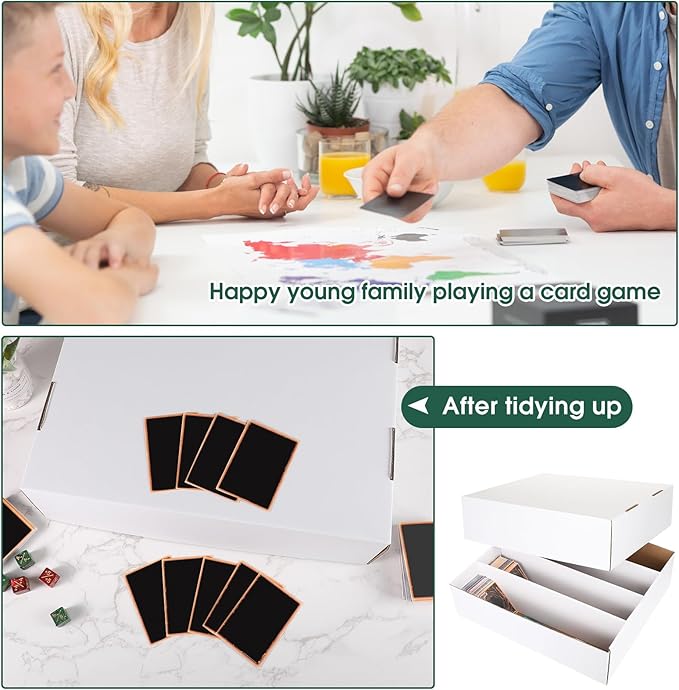 Yexiya 10 Pcs 3200 Count Sports Card Storage Boxes White Trading Card Box - Image 7