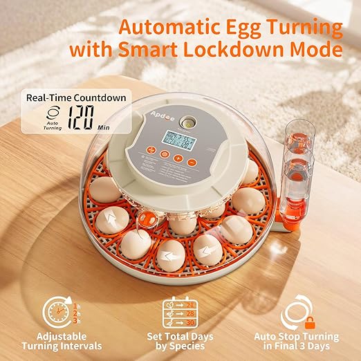 18 Egg Incubator, 2 Egg Trays, Automatic Egg Turning - Image 4