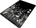 Shag Carpet Black and White Field Flower Pattern Drawing Foldable Area Rugs by Snarena