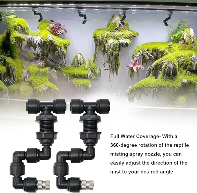 Reptile Misting Spray Nozzle for Rainforest Tank Pet Cooling Adjustable Reptile - Image 5