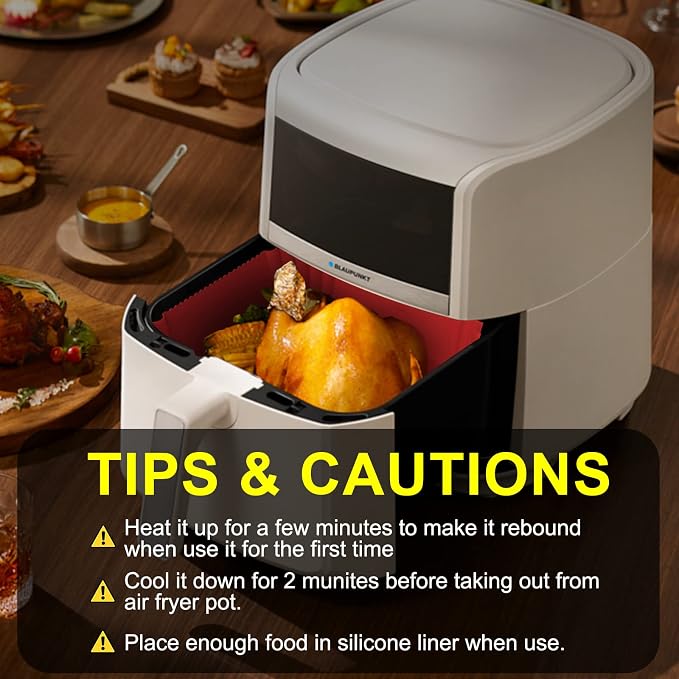 2 Pack Silicone Air Fryer Liners Reusable, 7.1 Inch Airfryer Liners 4-7 QT - Image 7
