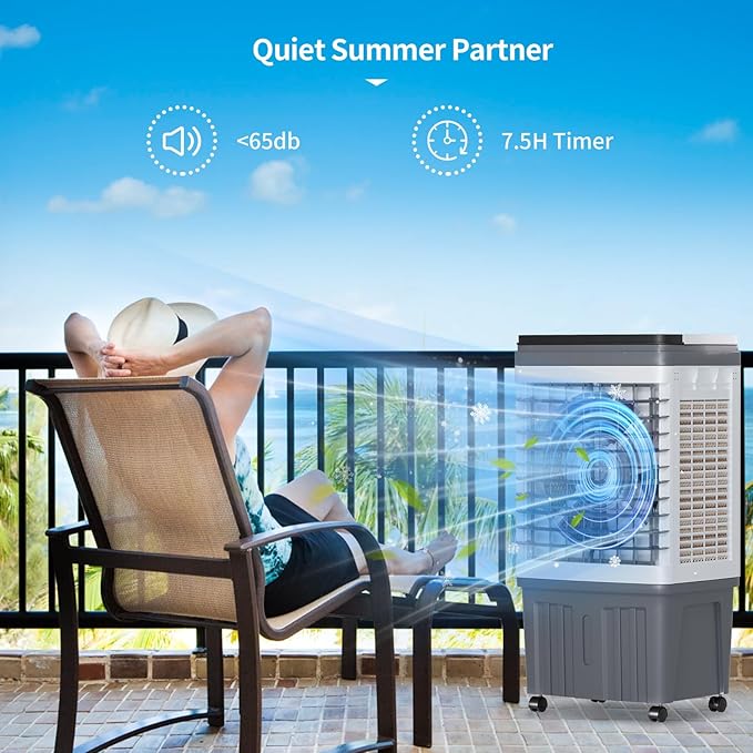 TABU 2354CFM 3-in-1 Evaporative Air Cooler, 6.6-Gal Water Tank Portable Swamp - Image 5