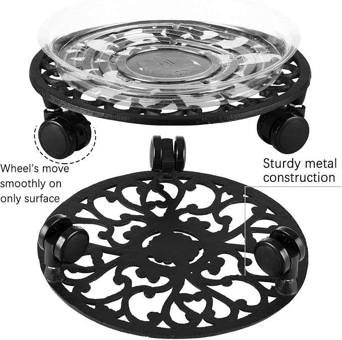 3 Packs 11 Inch Rolling Plant Stand - Image 7