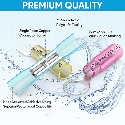 TICONN 330Pcs Heat Shrink Wire Connectors, Waterproof Automotive Marine - Image 3