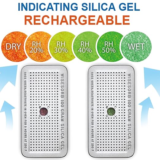 100 Gram 2 Pack Indicating Silica Gel Canister, Gun Safe Dehumidifier, Reusable - Image 2