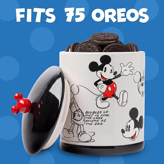 Silver Buffalo Disney Vintage Mickey Mouse Sketches Ceramic Cookie Snack Jar - Image 3