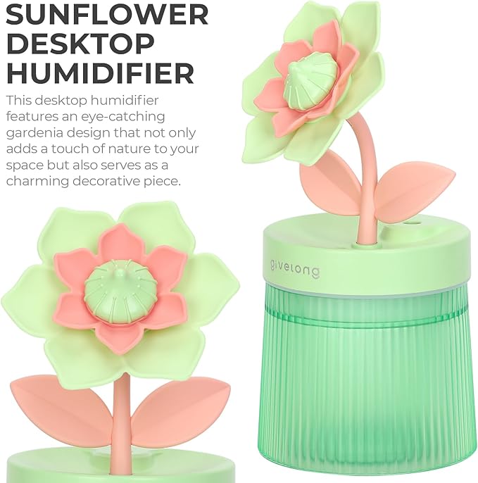 Gardenia Small Humidifier for Plant, Cool Mist Mini Humidifiers for Bedroom - Image 2