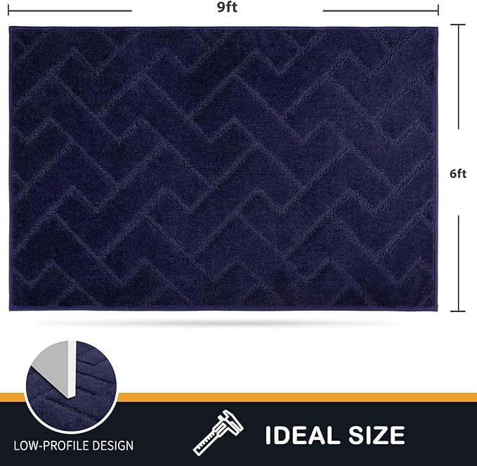 PURRUGS Easy Care Area Rug 6ft x 9ft, Non-Slip Machine Washable Entry Rug - Image 2