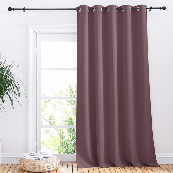 NICETOWN Bedroom Window Blackout Curtain Panel, Dry Rose, 1 Panel, 70 x 95 inch by NICETOWN