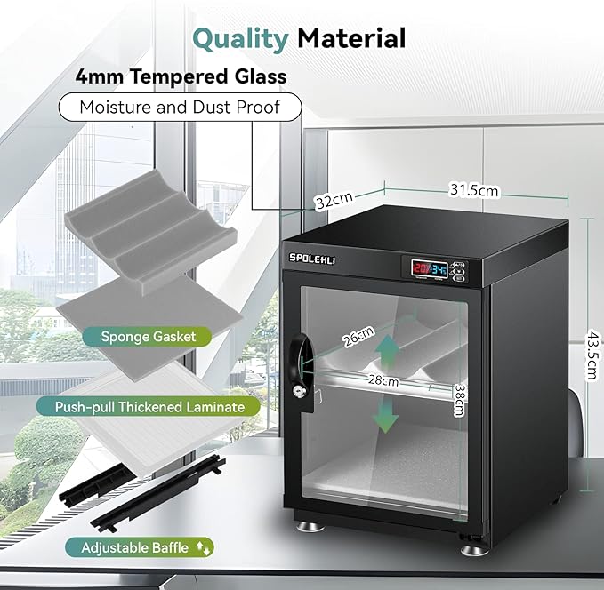 Dry Cabinet Camera Digital Control Dehumidifier 35L Electronic Dry Box - Image 5