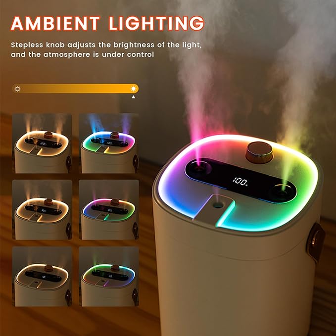 2L Humidifier for Bedroom, Portable Cool Mist Humidifiers, Ultra Quiet 20dB - Image 6