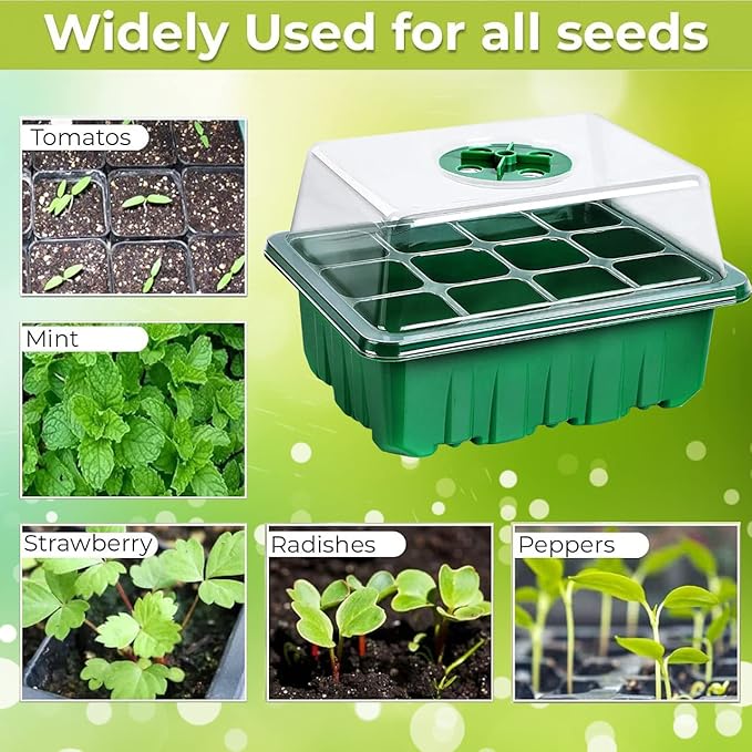 NAMOTEK Plant Heat Mat with 5 Set Seed Starter Tray & Humidity Domes, 60 Cell - Image 6