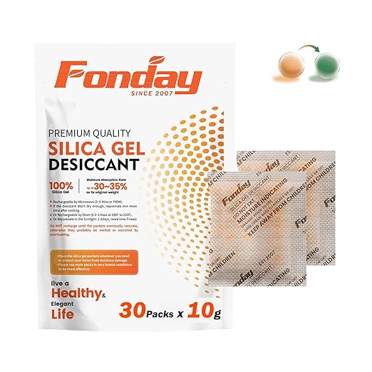 10g x 30 packs Fonday Rechargeable Silica Gel Desiccant Packets Fast Reactivate by Fonday