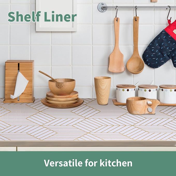 Shelf Liners for Kitchen Cabinets 23.6in x 49.21FT, Non Adhesive Cabinet Liner - Image 2