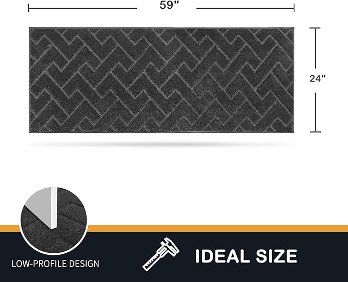PURRUGS Dirt Trapping Door Mat 24" x 59", Non-Slip Machine Washable Entry Rug - Image 2