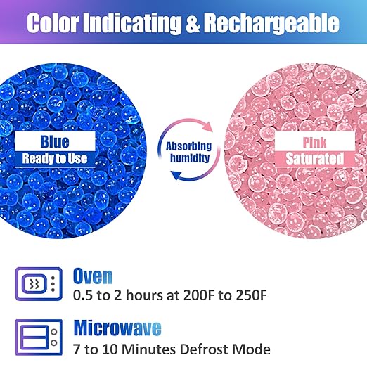 4LBS Desiccant Beads, Premium Blue Indicating Reusable Silica Gel Beads Bulk - Image 3